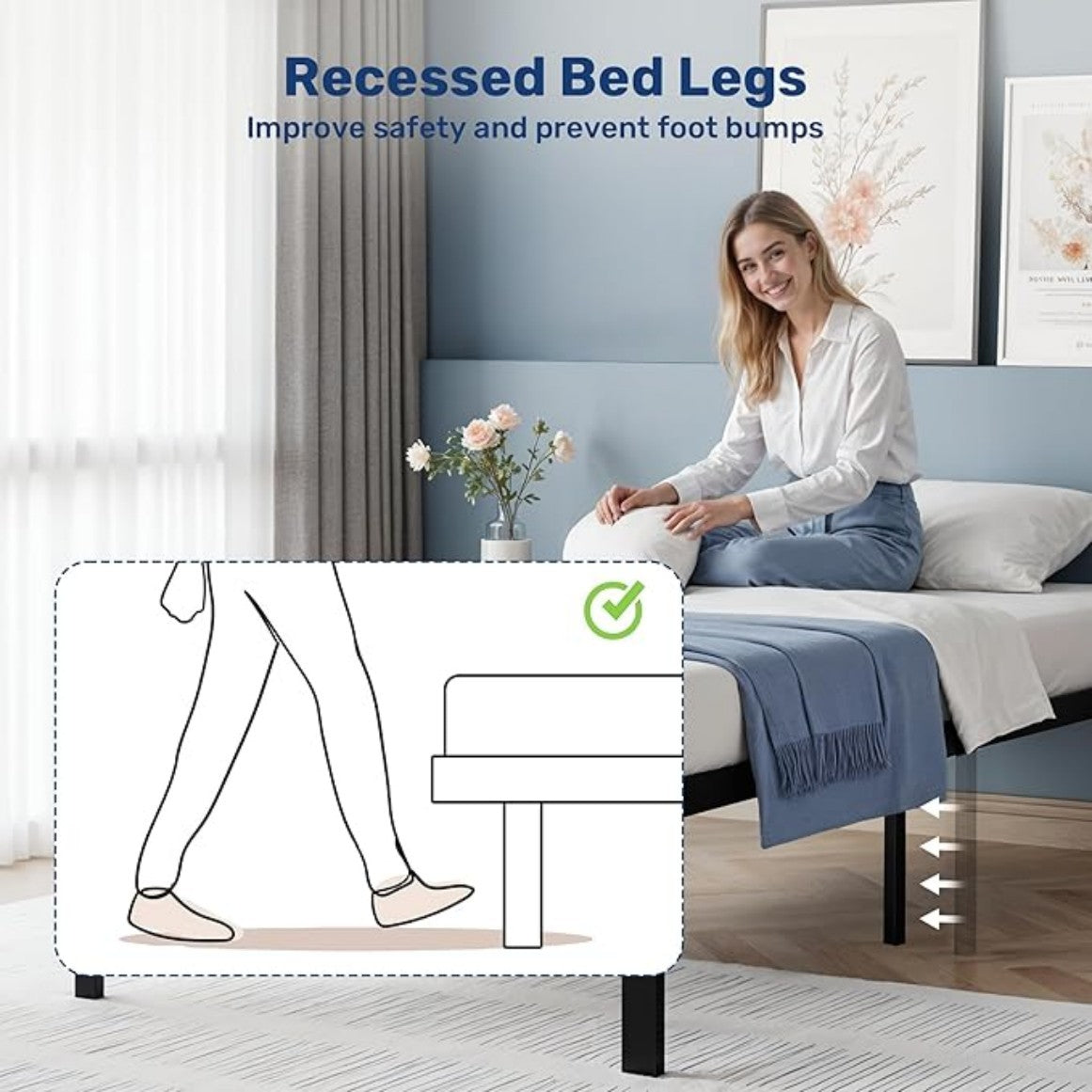 LuneluX_Home – Urban Metal Bedframe 90 × 190 cm