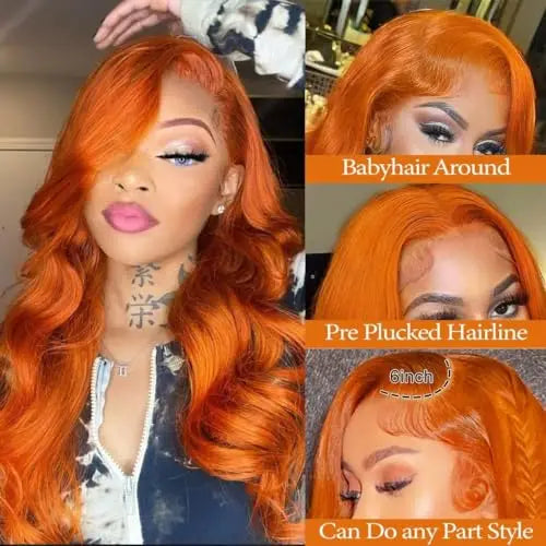 200Density 350 Ginger Orange 30inch Lace Front Wig Human Hair Wigs 13x4 HD Lace Frontal Curly Wig For Black Woman Lace Front Wig