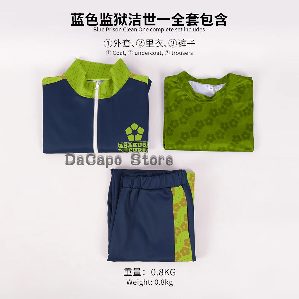 Blue Lock Yoichi Isagi Cosplay Costume Meguru Bachira Seishiro Nagi Reo Mikage Cosplay Coat Pants Sportswear F