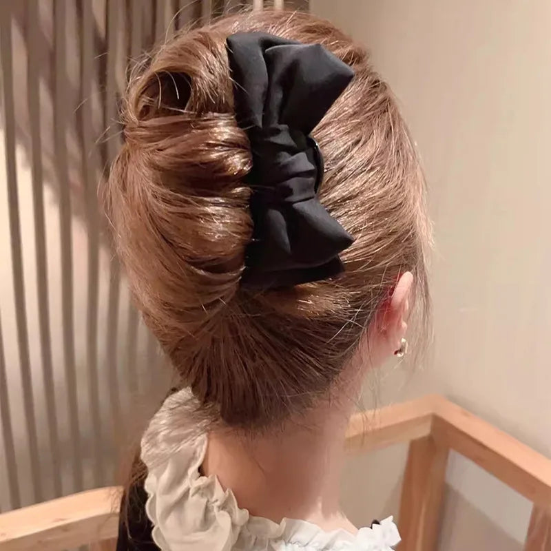 Chic Korean-Style Bow U-Shaped Hair Clip Set  Elegant Updo Barrettes for Women Bridal Daily Use Hair Accessories Embellishments