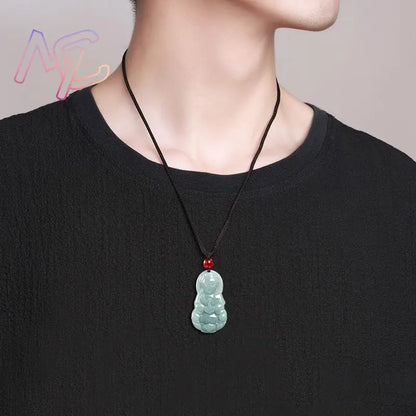 Myanmar Jadeite Guanyin Buddha Pendant Necklace Vintage Natural Gemstone Real Jewelry Fashion Accessories Burmese Jade Stone