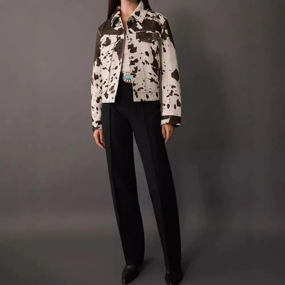 2025 New Women Beige Irregular Pattern Short Wool Blend Jacket Belt Detail Casual Elegant Spring Autumn Multi Color Options