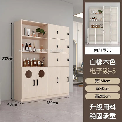 Customized barber shop towel cabinet Beauty salon product display cabinet Hair shop locker Customer deposit box with lock