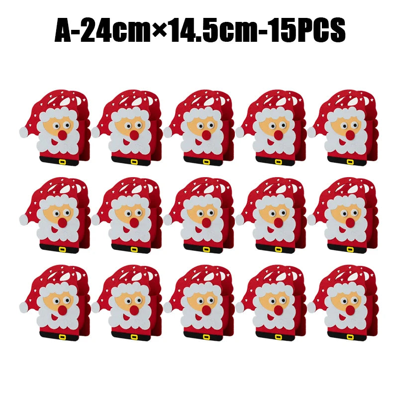 2024 New Christmas gift bag creative felt cloth children's candy gift bag Christmas Eve portable apple bag