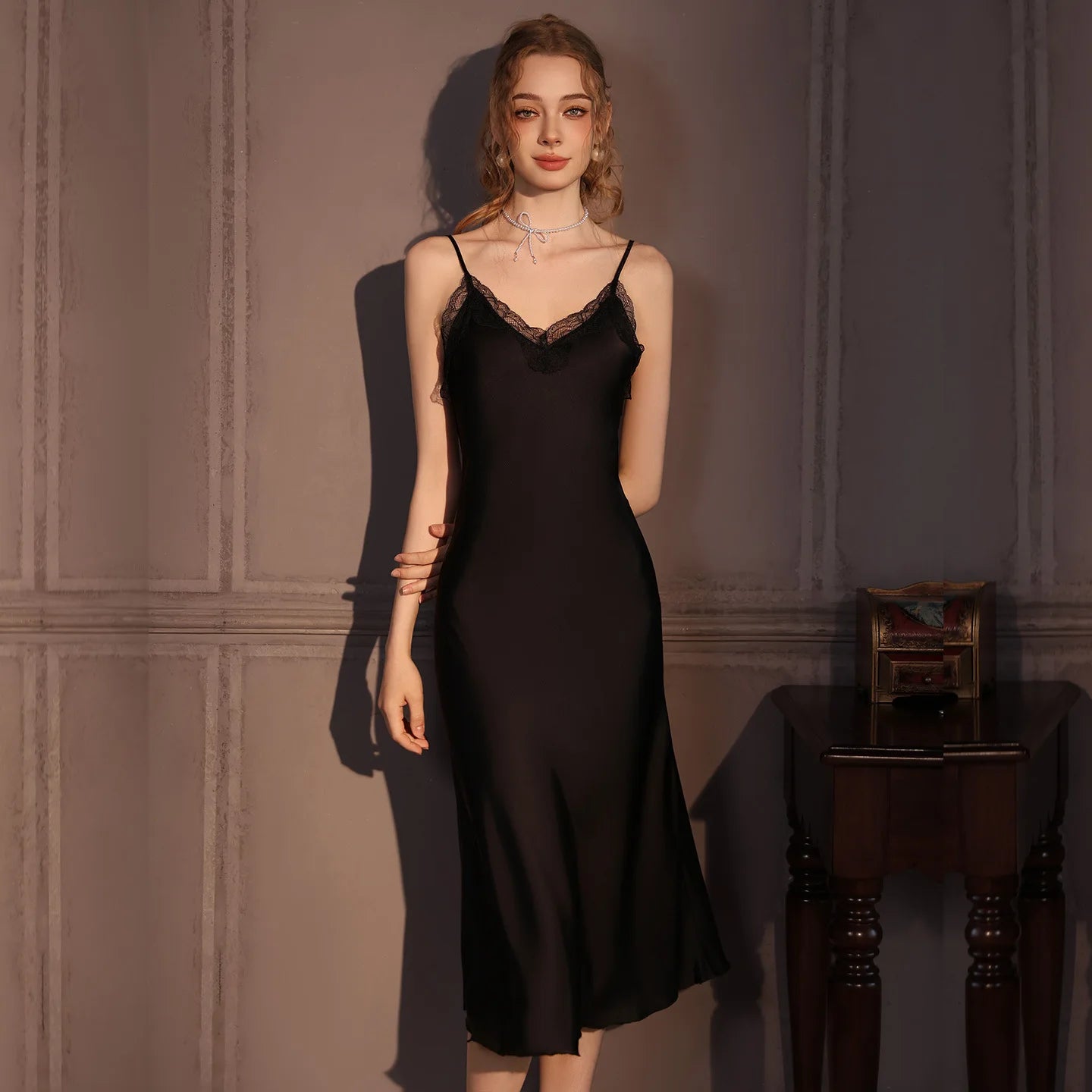 Elegant Female Twinset Robe Set Long Kimono Bathrobe Gown Sexy Lace Nightgown Lingerie Spring Autumn New Sleepwear Home Dress