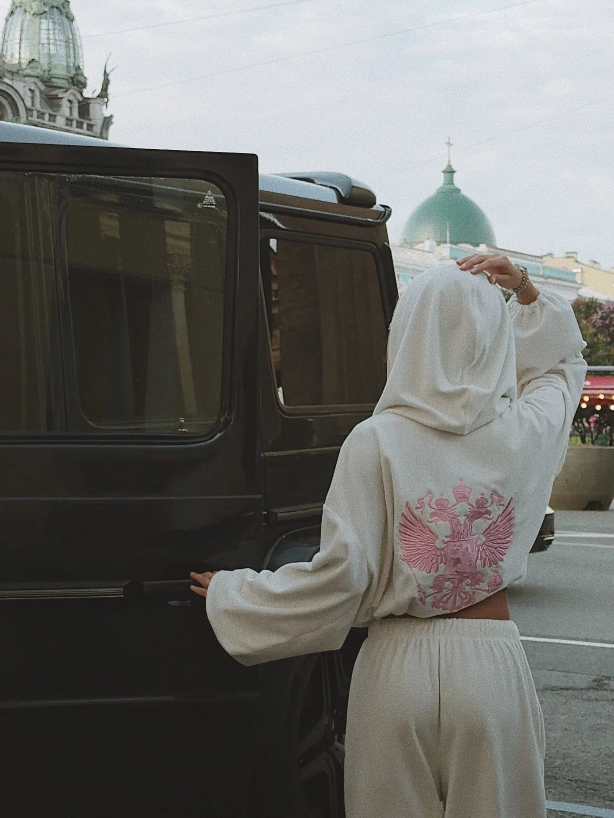 Street Trend Back Embroidered Hoodie Pants Suit Autumn and Winter Women Simple Loose Thick Warm Sports Zipper Jacket Pants 2Pcs