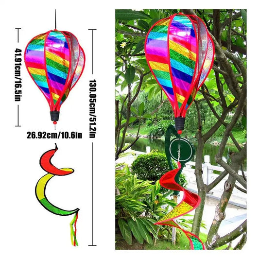 Hot Air Balloon Spinner 3X Balloon Wind Spinners Outdoor Windsock Ornament Outdoor Decoration For Holiday Camping Wedding