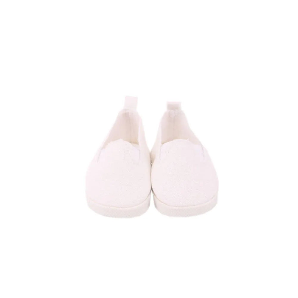 7Cm length Doll Shoes For 18 inch Girls American & 43Cm Baby New Born Doll Clothes Accessories Flowers/Bows Stamp Canvas Shoes