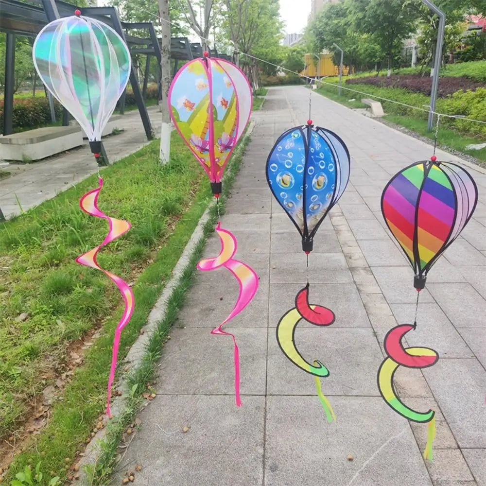 Strip Style Hot Air Balloon Wind Spinner Colorful Hanging Garden Wind Spinners Cute Large Children's Toys Kindergarten