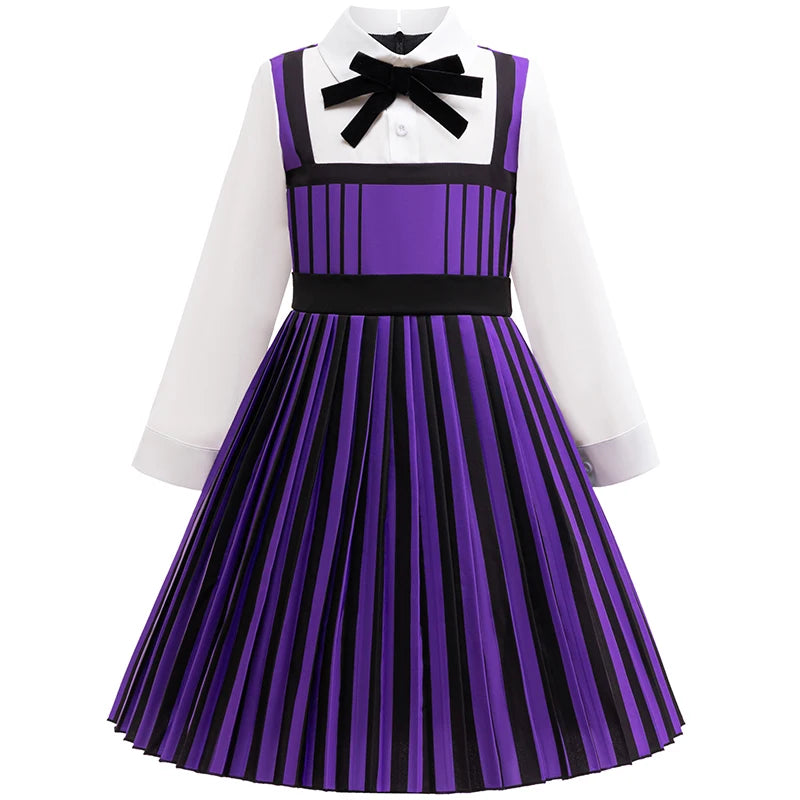 4-12 years old Halloween show costume girls black Wednesday college uniform girls theme event costume carnival party dress 2PS