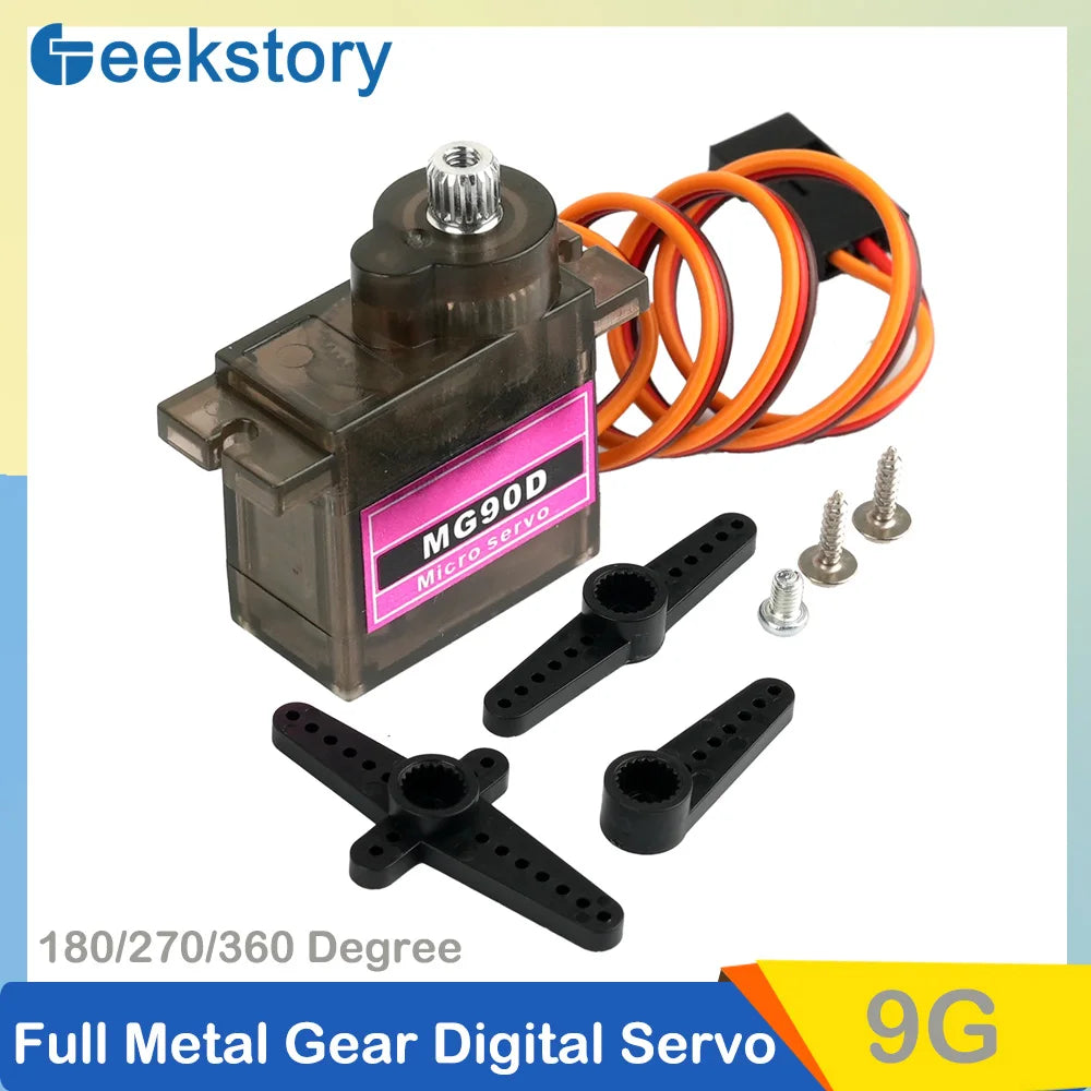 9g Micro Digital Servo MG90D Metal Gear 4.8V-6.0V Brush Motor For MOC Bricks RC Plane Helicopter Airplane 450 Drone Toys Parts