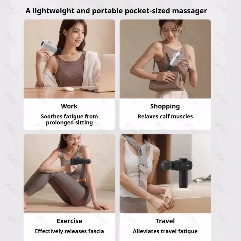 99 Levels Portable Massage Gun Handheld Mini Fascia Gun Digital Display Deep Tissue Massager Vibration Muscle Massager for Body