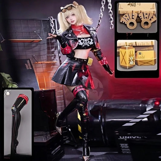 Game Zenless Zone Zero Burnice Whita Cosplay Costume Punk Coat Skirt Props Wig Suit for Women Halloween Anime Party Outfits