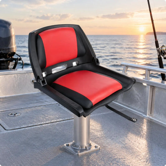 Easy Install Fold Down Boat for seat Leather Sponge Padded Red Black for Saltwater Fishing Vessels