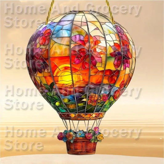 0XXA Hot Air Balloon Sun Catcher Window Hanging Acrylic Wall Hanging Hot Air Balloon