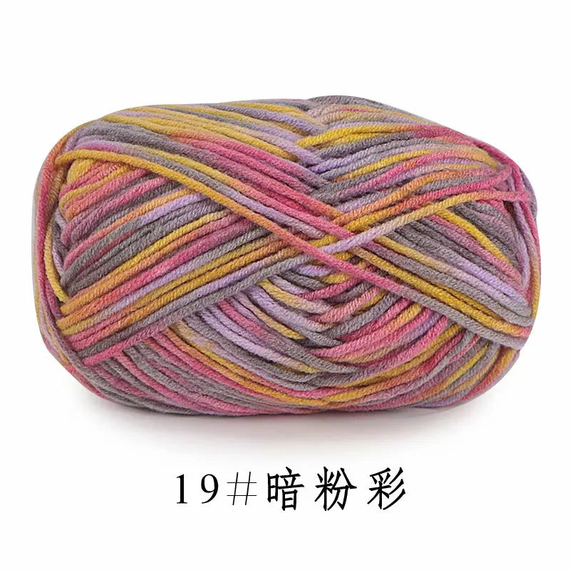 5Strands 2.5mm Colorful Soft Cotton Baby Knitting Wool Yarn Crochet Craft  Crochet Fancy Yarn Hand Knitting Sweater Baby Clothes