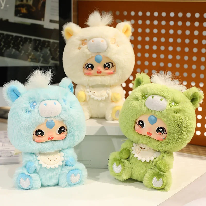 16cm Cartoon Animal Headcover Baby Plush Doll Enamel Toy Colorful Horse Plush Toy Pendant Home Decoration Gift For Children