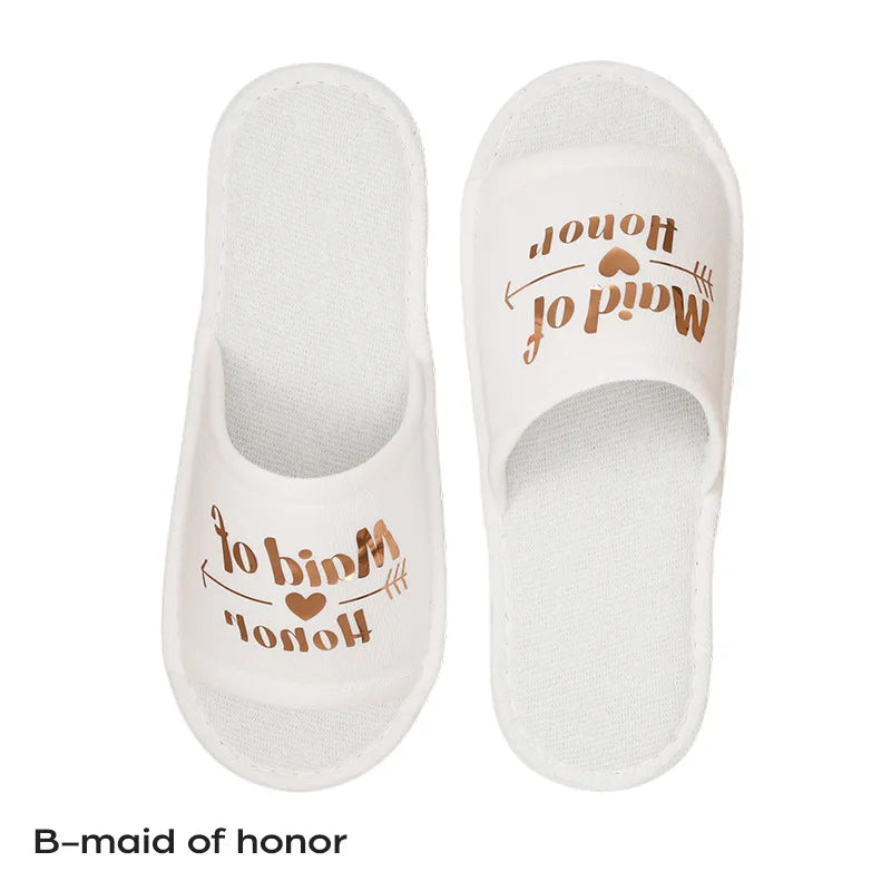 Bride Bridesmaid Slippers,Wedding Party Disposable Slippers Bridal Party Slippers Set Lightweight Cozy Soft Sole Flats Wholesale