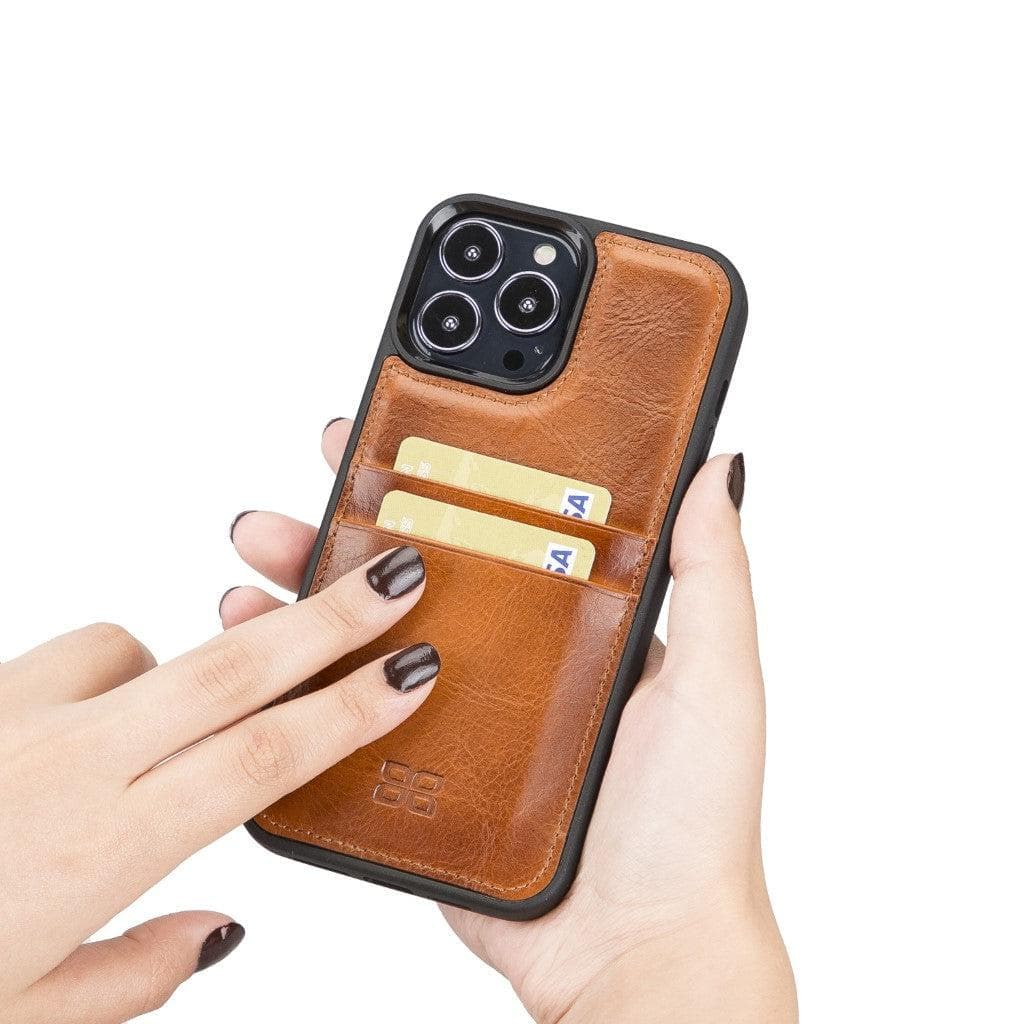 Flexible Leather Back Cover with CardHolder for iPhone 13 Series