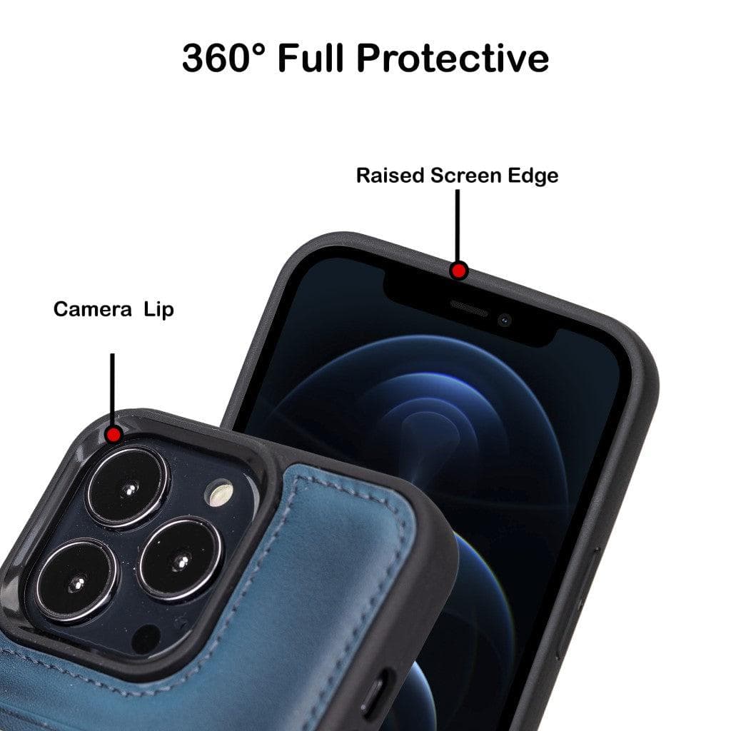 Flexible Leather Back Cover with CardHolder for iPhone 13 Series