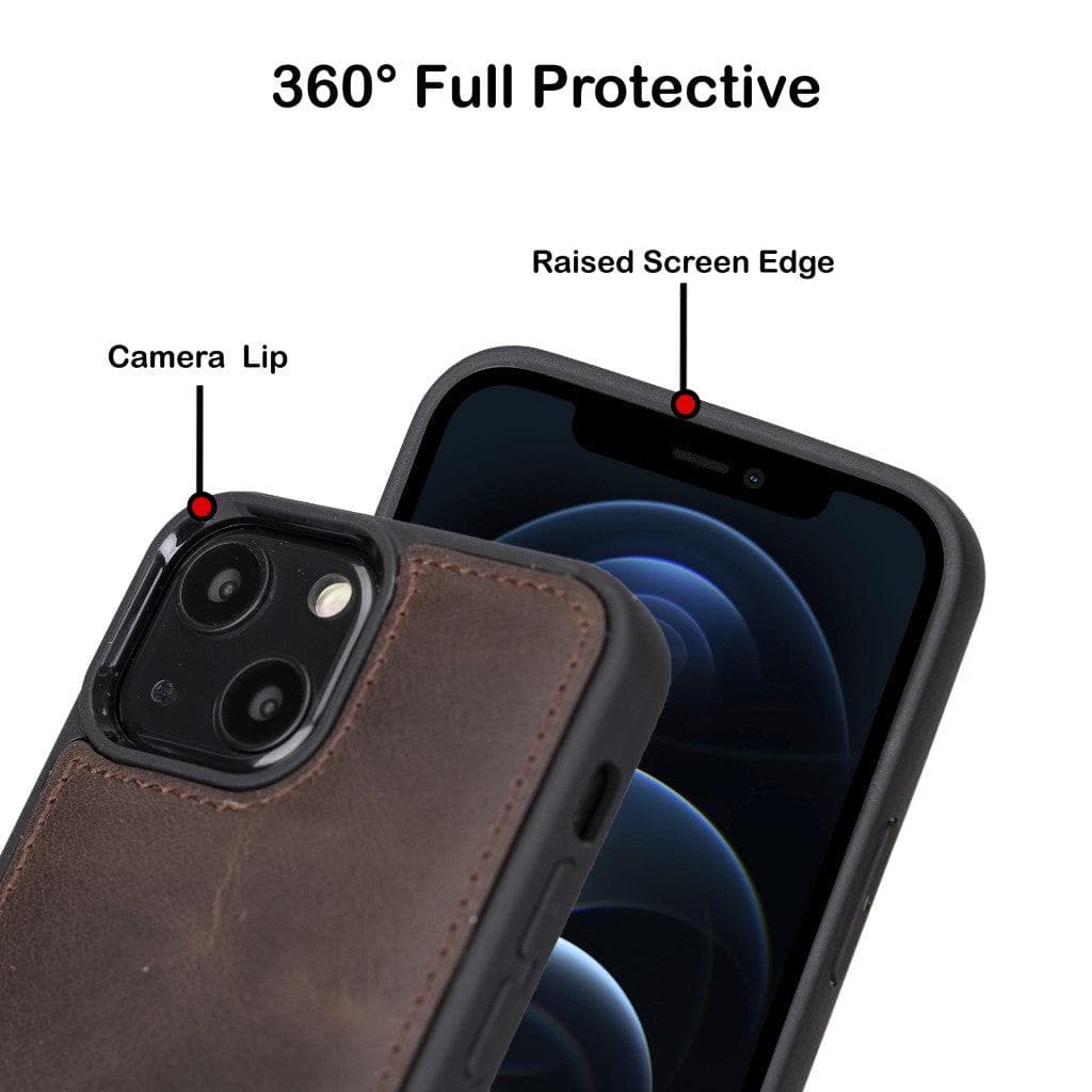 Flexible Leather Back Cover with CardHolder for iPhone 13 Series