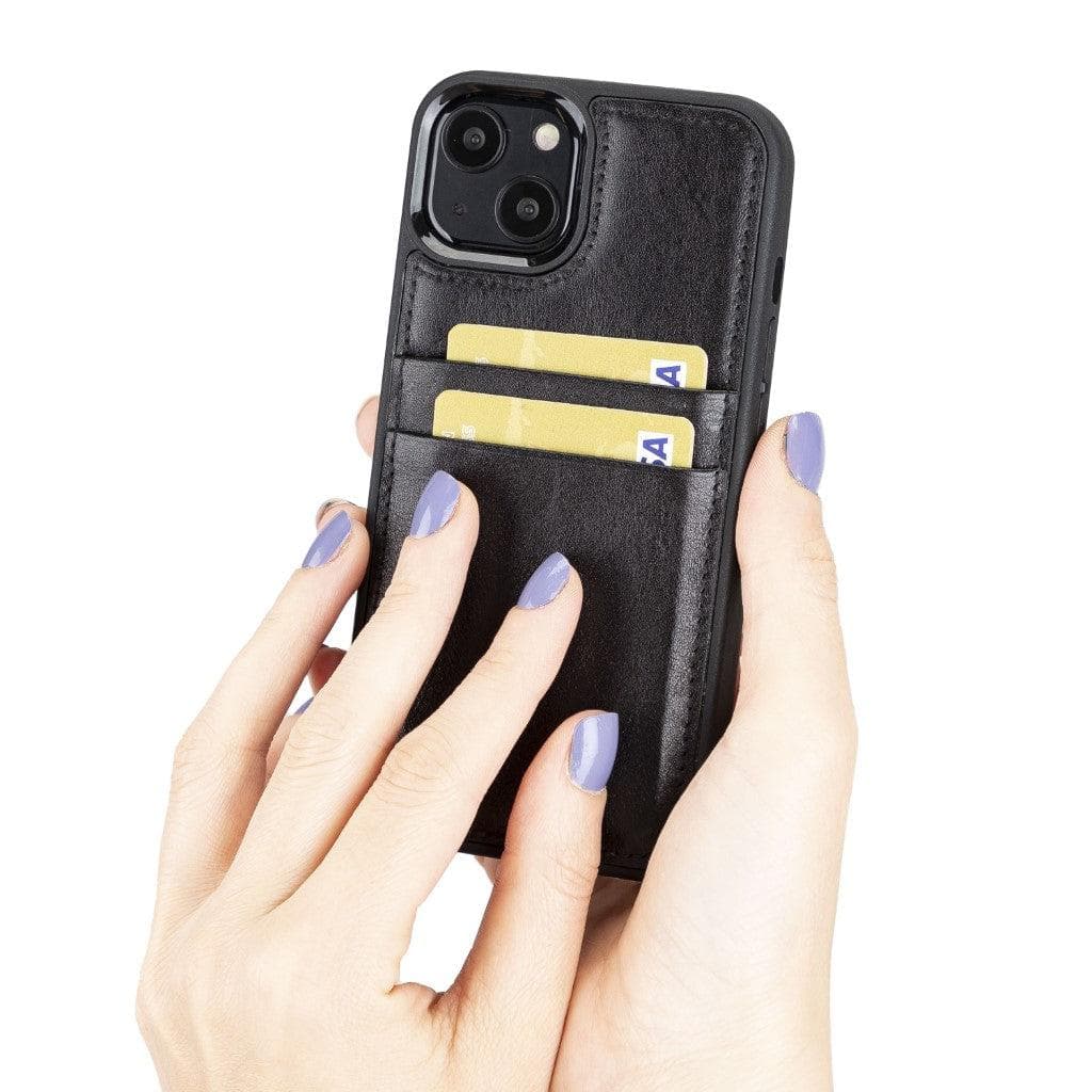 Flexible Leather Back Cover with CardHolder for iPhone 13 Series