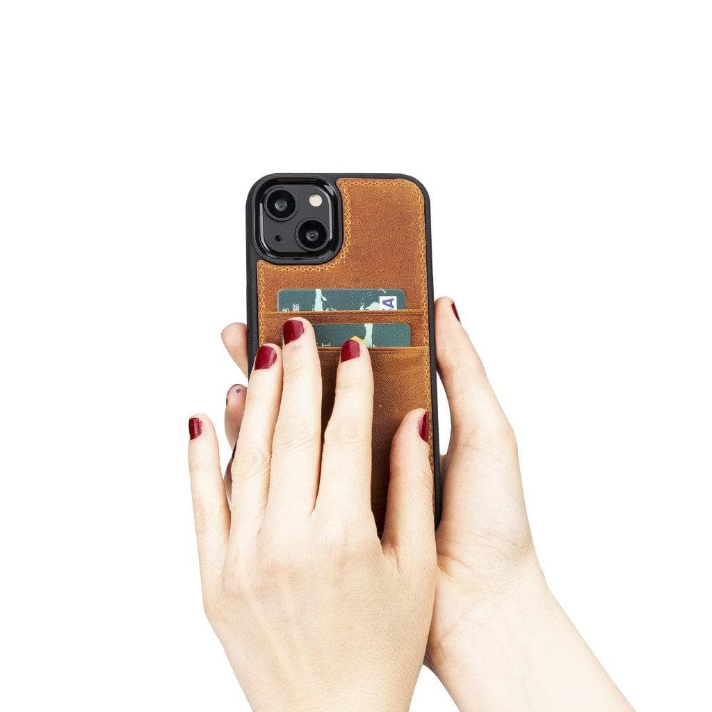 Flexible Leather Back Cover with CardHolder for iPhone 13 Series