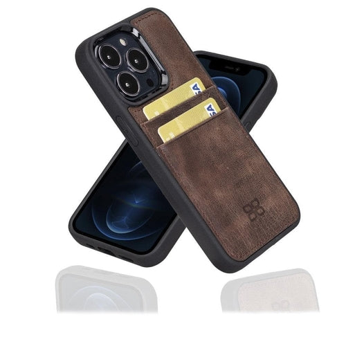 Flexible Leather Back Cover with CardHolder for iPhone 13 Series