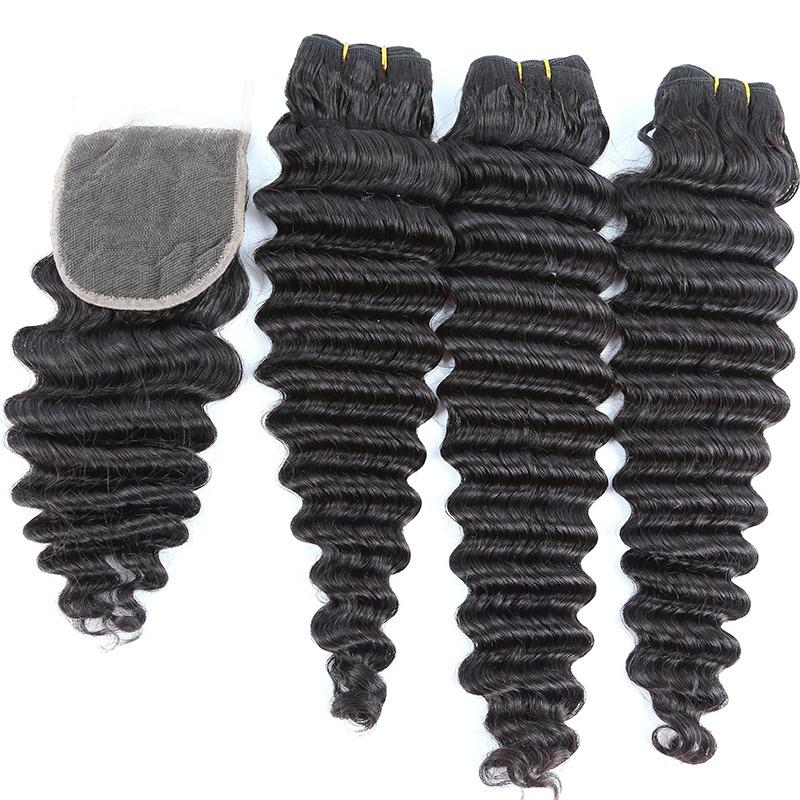Beumax Double Drawn 12A Grade Loose Deep Wave BUNDLES with CLOSURES &
