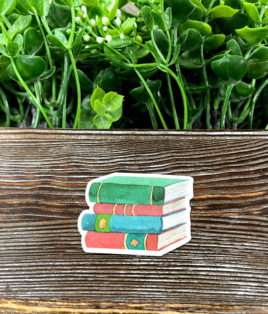 Vintage Watercolor Books, Love to Read, Die Cut Sticker, Books,
