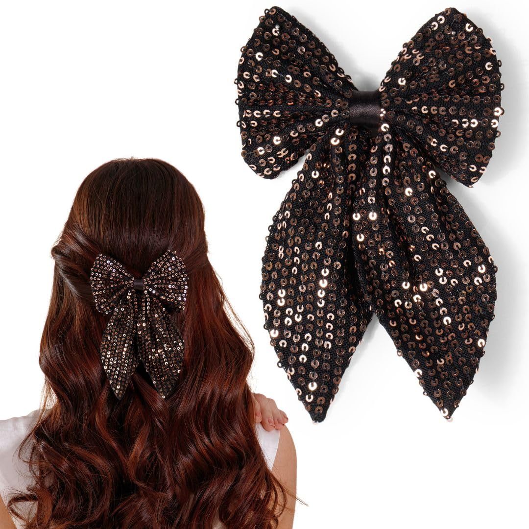 Trendy Black Bow Tie Hair Clip for Women