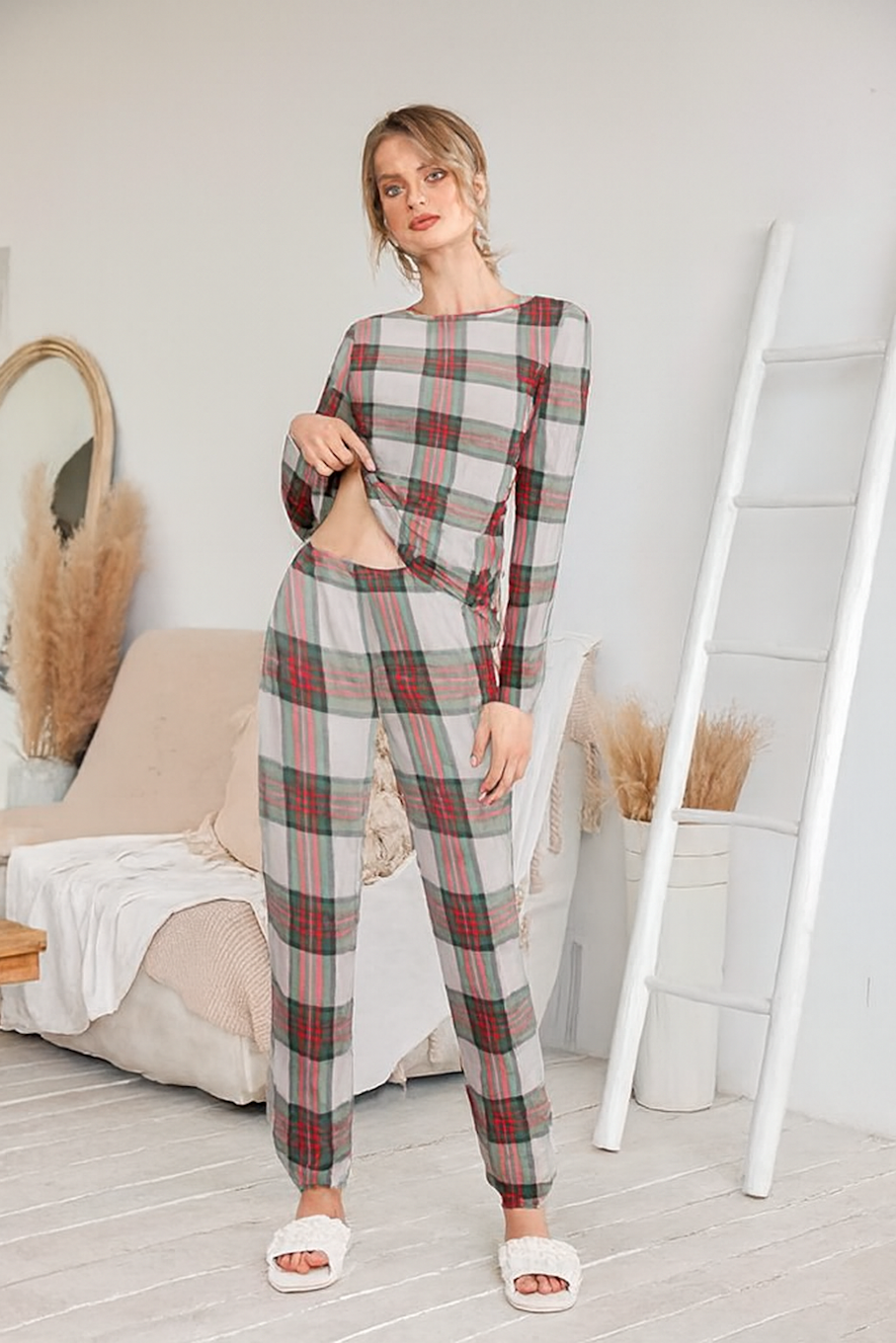 Two-Piece Relaxed Fit Co-Ord Set for Women-Brown (Size-M) | D55