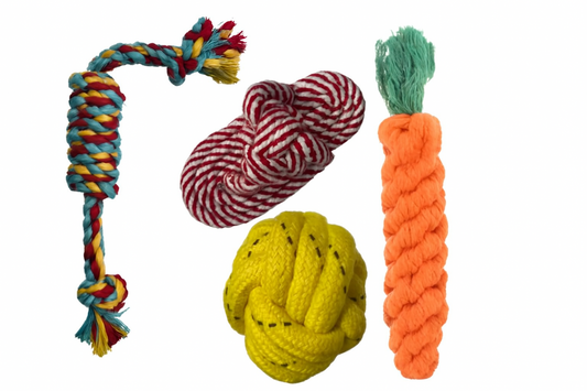 Rope Carrot Ball Tug Toy for Puppies Small Dogs
