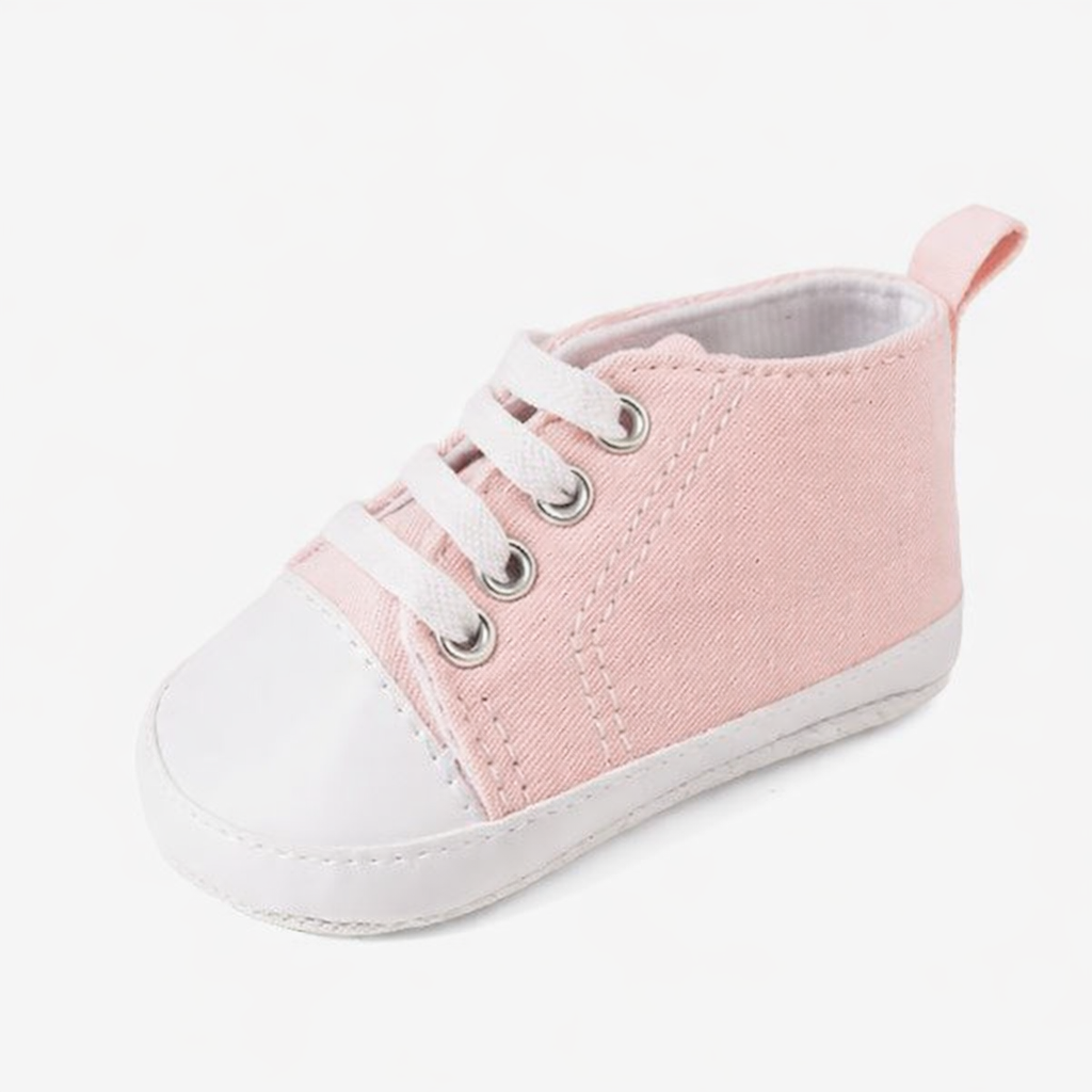 Baby Pink High Top Lace Sneakers