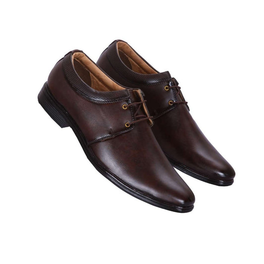 Men Lace-Up Synthetic Formal Shoes (Size-UK-9) (Color-DARK BROWN)