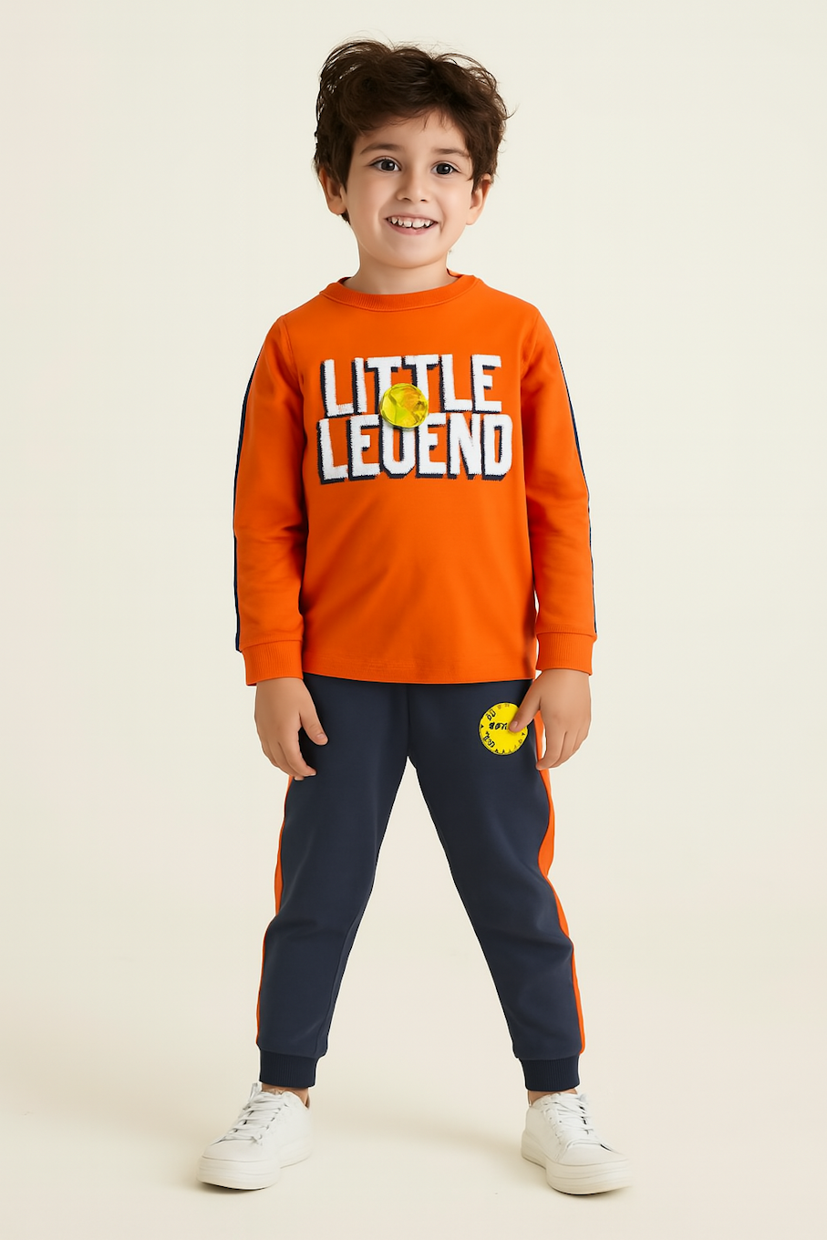 Full sleeve t-shirt and pajama set for boys-Orange (Size-12-18 MONTH)