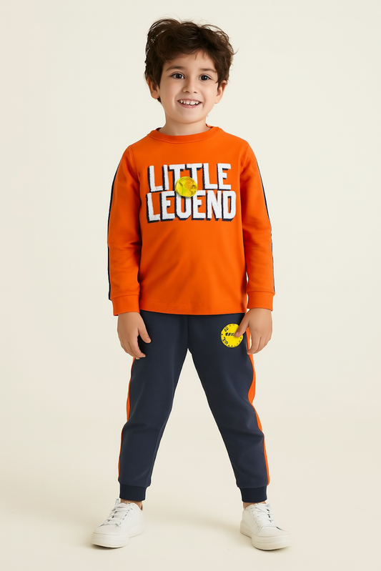 Full sleeve t-shirt and pajama set for boys-Orange (Size-12-18 MONTH)