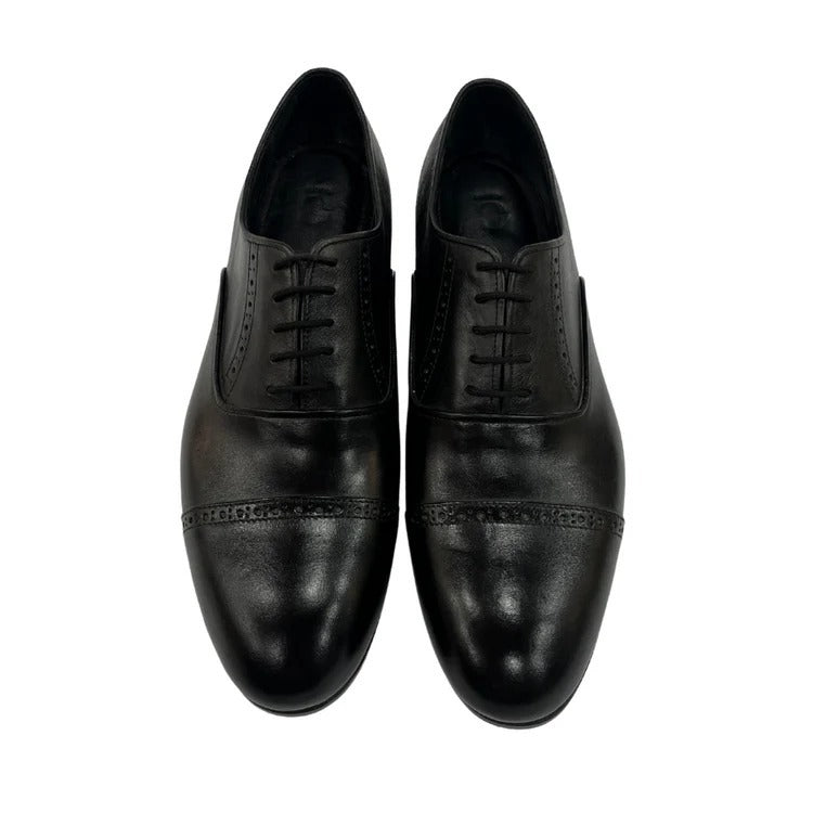 STANDARD Black Leather Oxford Dress Shoes for Men – Formal Cap Toe