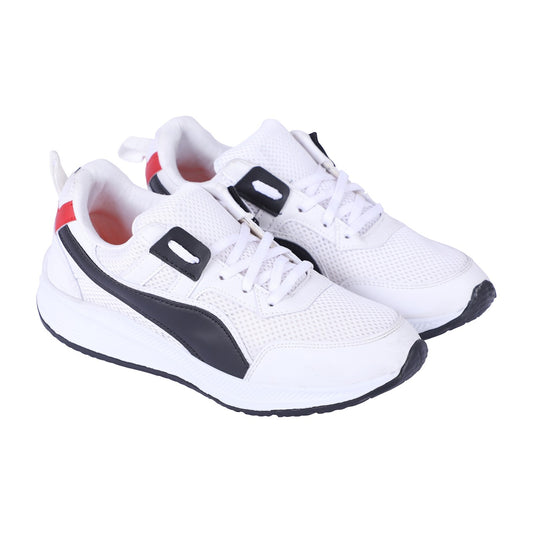 Men Lace Up Running Shoes, White (Size-6 UK)