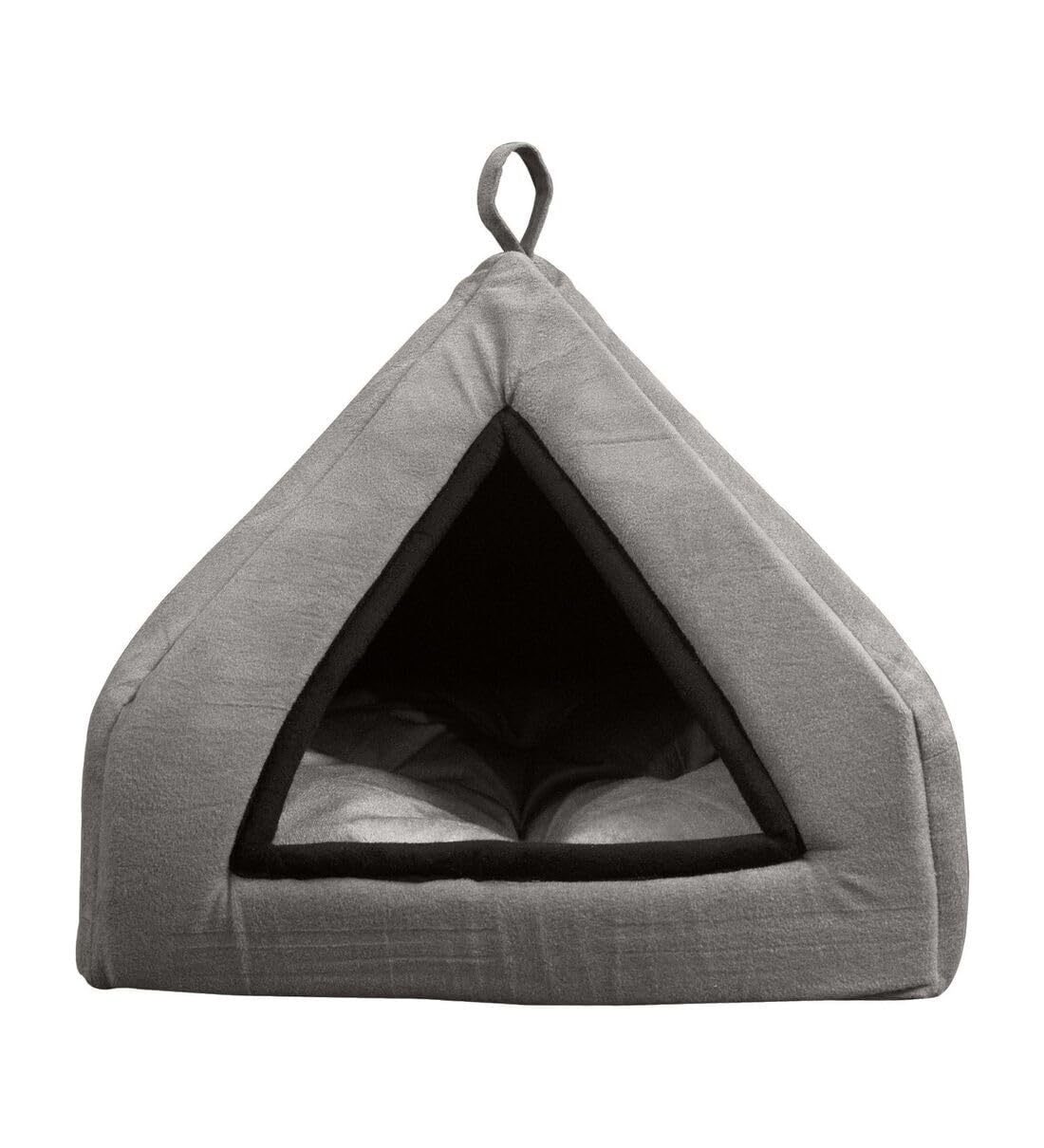 Soft Velvet Pet Bed House for Cats & Puppies – S Grey
