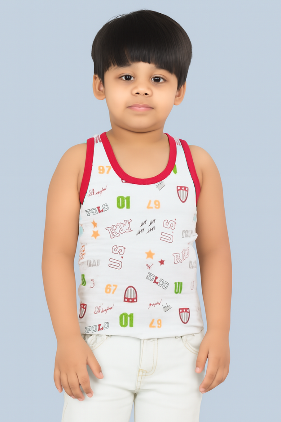 Cotton Vest baniyan for Baby-Blue (Size-5-6 YEAR) | D104