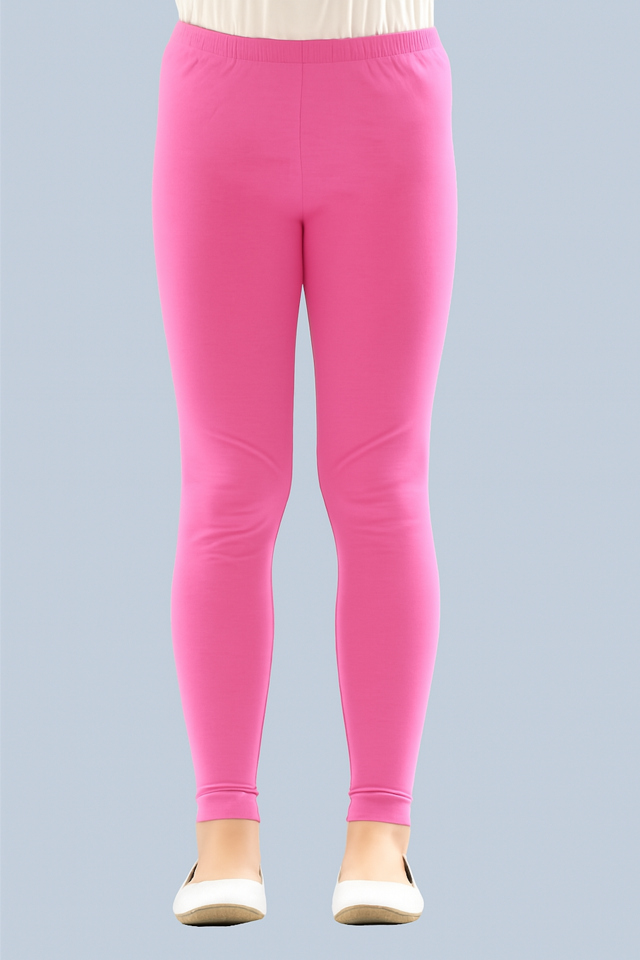 Girl's Skinny Fit Cotton Leggings-Light Pink (Size-5-6 YEAR) | D86