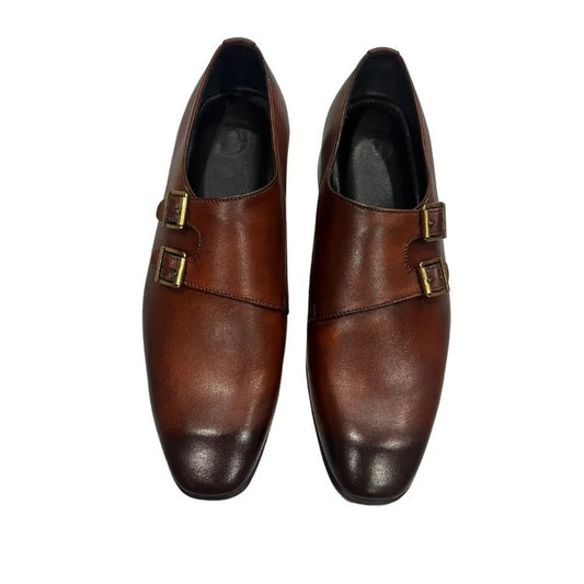 STANDARD Men’s Genuine Leather Double Monk Strap Dress Shoes –