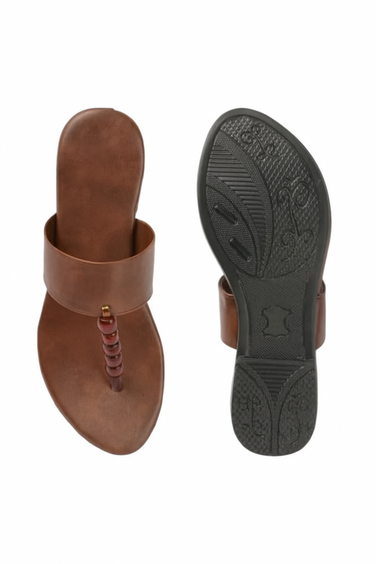 Braided T-Strap Flat Sandals (Size-3 UK)