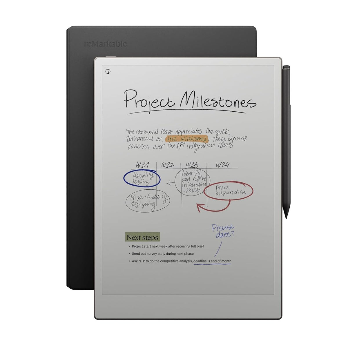 Paper Tablet Bundle with Pen Leather Black
