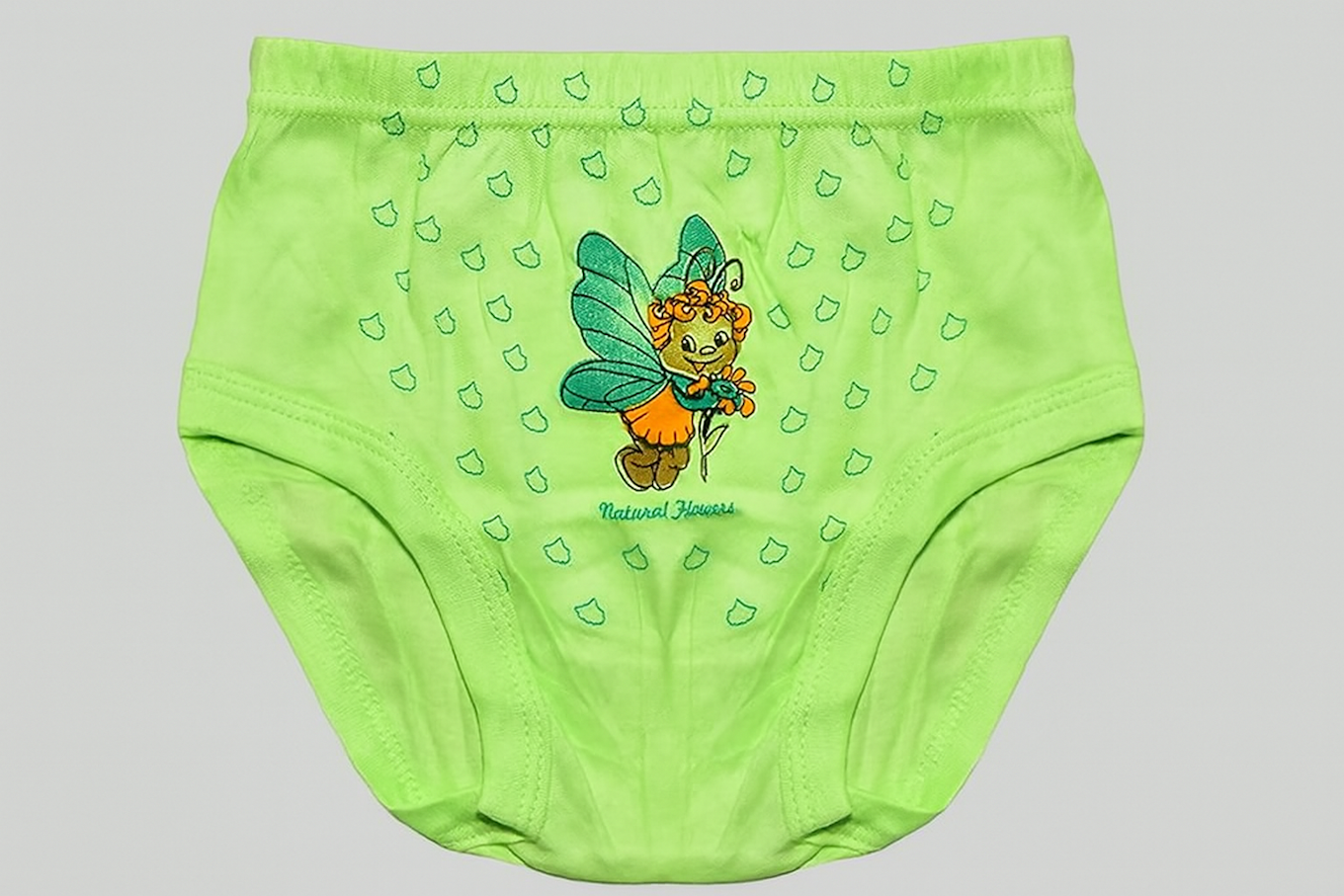 Kids Cotton Underwear, Drawer, Briefs, Panty-Light Green (Size-2-3