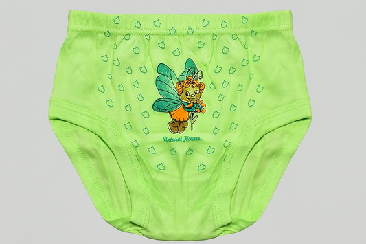 Kids Cotton Underwear, Drawer, Briefs, Panty-Light Green (Size-2-3