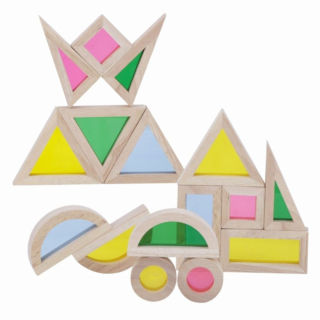 Wooden Rainbow Blocks 24 Pieces