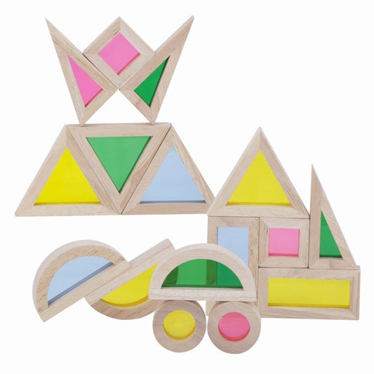 Wooden Rainbow Blocks 24 Pieces
