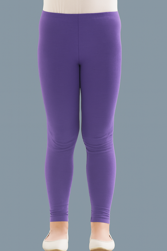 Girl's Skinny Fit Cotton Leggings-Purple (Size-12-18 MONTH) | D89